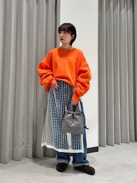 「アイテム（スウェット）」を使った、TSUKADAさん（レディース・148cm）の冬コーディネート