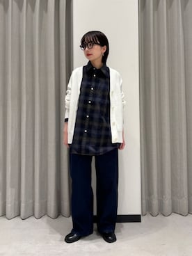 「CITEN（シテン）の＜CITEN＞エッセンシャルVネックニットカーディガン（カーディガン/ボレロ）」を使った、TSUKADAさん（レディース・148cm）の冬コーディネート