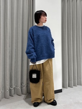 「CITEN（シテン）の＜CITEN＞フリンジラウンドショルダー（ショルダーバッグ）」を使った、TSUKADAさん（レディース・148cm）の秋コーディネート