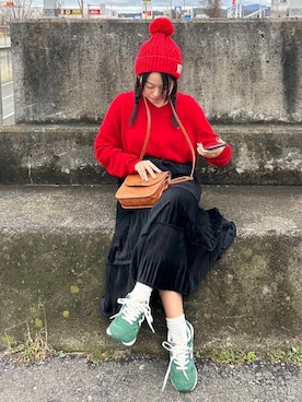 「TOMMY（トミー）のアイテム」を使った、あゆみさん（レディース・148cm）の冬コーディネート