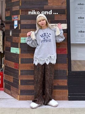 「niko and...（ニコアンド）のアイテム（ニットキャップ/ビーニー）」を使った、ちーちさん（レディース・165cm）の秋コーディネート