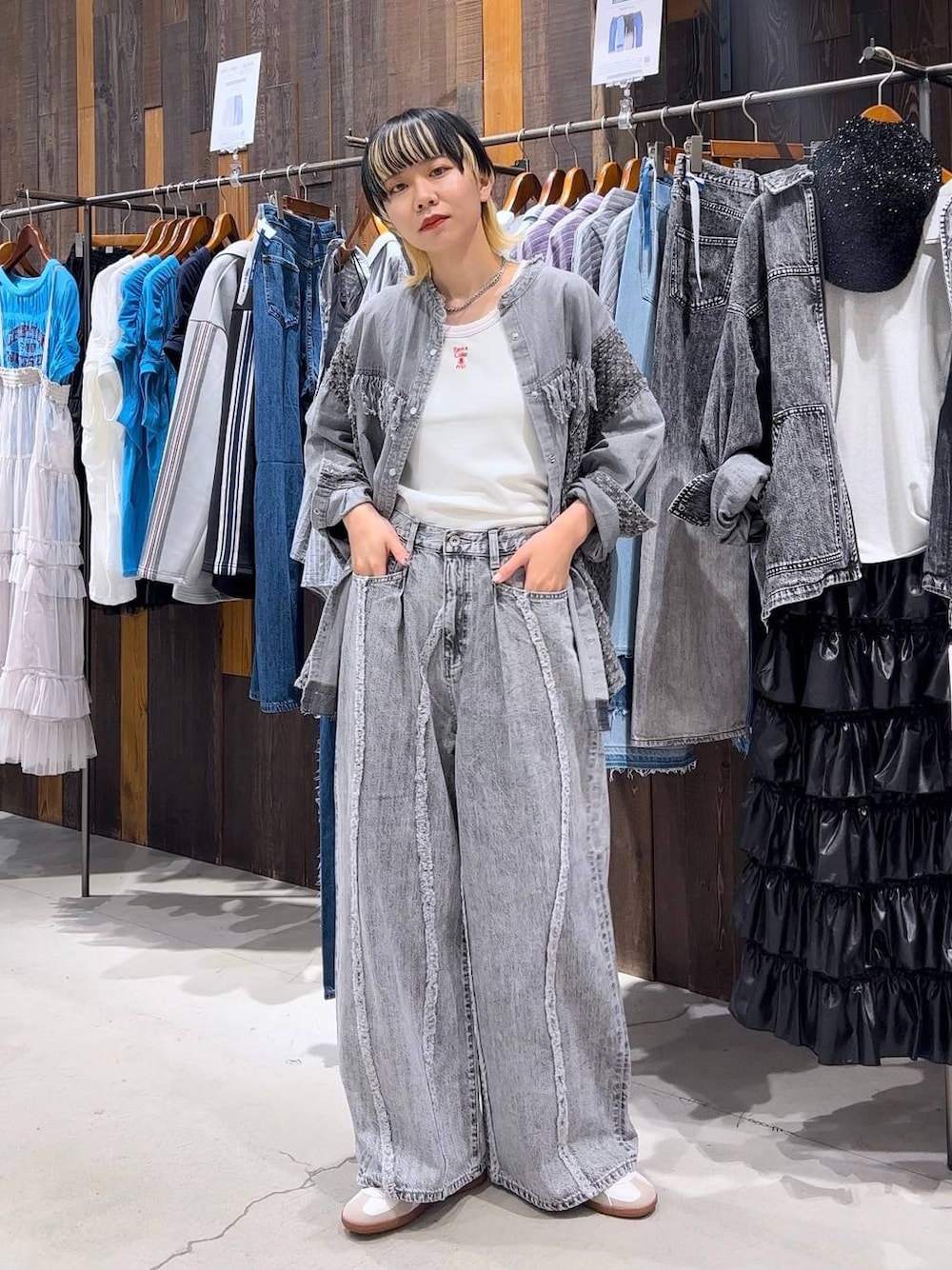 ニコアンド　REMAKE DENIM SHIRT 楽天市場】【SALE／30%OFF】[NKJ 2025SS]WORK BIG DENIM SHIRT