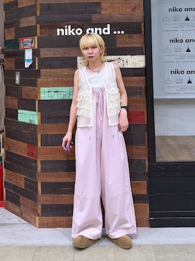 「アイテム（サロペット/オーバーオール）」を使った、ちーちさん（レディース・165cm）の夏コーディネート