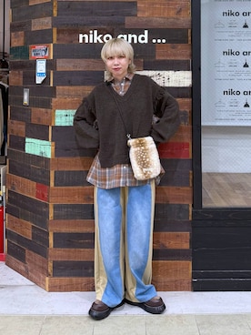「niko and...（ニコアンド）のアイテム（バッグ）」を使った、ちーちさん（レディース・165cm）の秋コーディネート