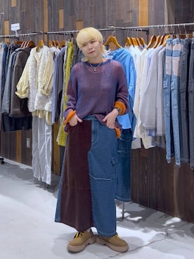 「アイテム（デニムスカート）」を使った、ちーちさん（レディース・165cm・20代）の秋コーディネート