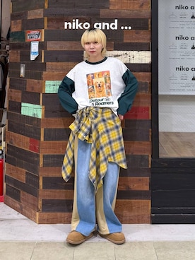「niko and...（ニコアンド）のアイテム（シャツ/ブラウス）」を使った、ちーちさん（レディース・165cm）の秋コーディネート