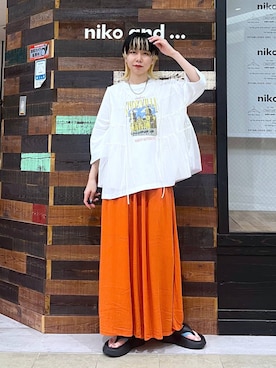「niko and...（ニコアンド）のアイテム（アクセサリー）」を使った、ちーちさん（レディース・165cm）の夏コーディネート