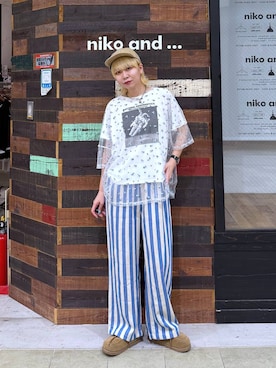 niko andのその他パンツ（ブルー系）を使った人気ファッション