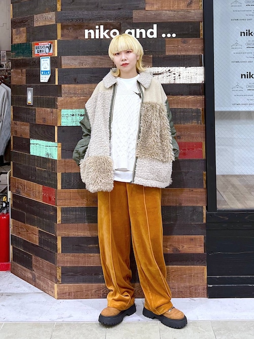 パッチワークボアブルゾン（ブルゾン）｜niko and（ニコアンド）の