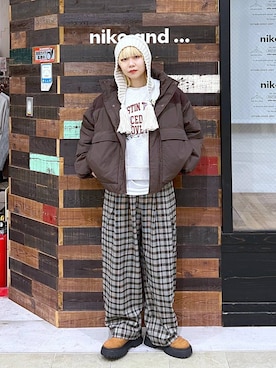 「アイテム（ニットキャップ/ビーニー）」を使った、ちーちさん（レディース・165cm・20代）の秋コーディネート