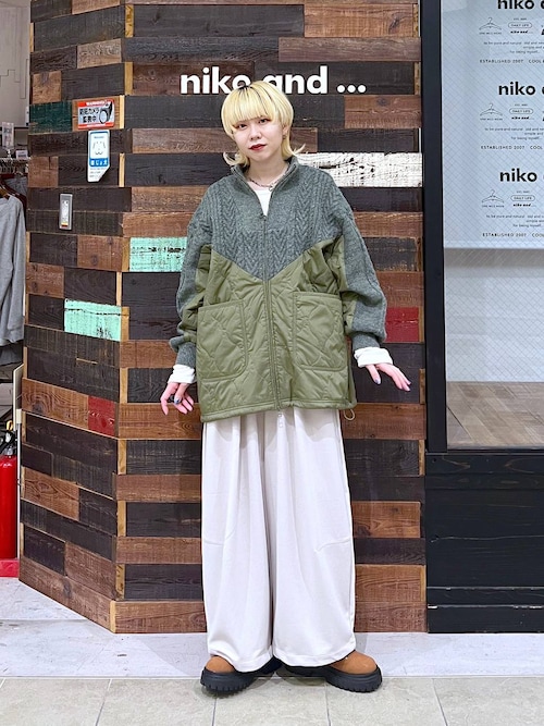 ケーブルキルトジップブルゾン（ブルゾン）｜niko and（ニコアンド