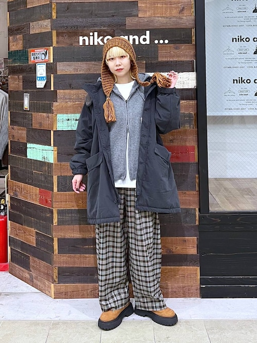 ツイルチェックタックパンツ（その他パンツ）｜niko and