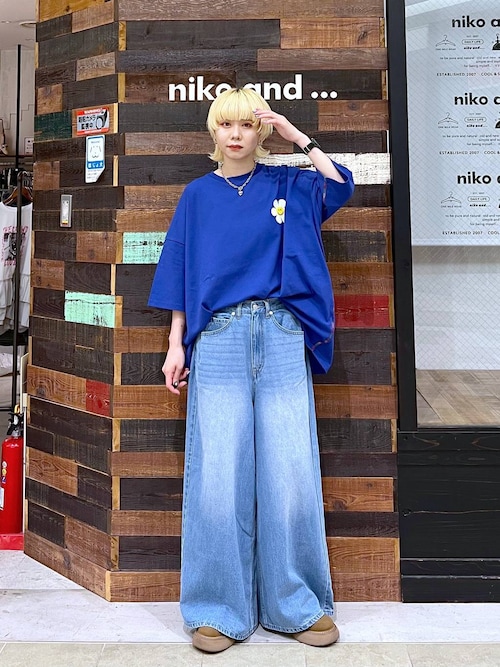 wiggle wiggle(ウィグルウィグル)コラボ サイドタックデニムパンツ セール】【wiggle wiggle(ウィグルウィグル)】コラボ サイド