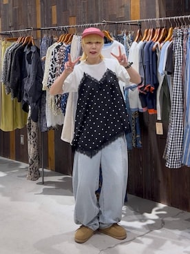 「niko and...（ニコアンド）の[NKJ 2026SS] 3Dドロップデニムパンツ（デニムパンツ、ブルー系）」を使った、ちーちさん（レディース・165cm）の春コーディネート