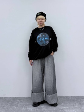 「niko and...（ニコアンド）のボリュームソールスニーカー（スニーカー、ブラック系）」を使った、ちーちさん（レディース・165cm）の秋コーディネート