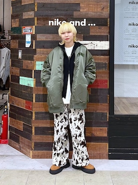 「アイテム（MA-1）」を使った、ちーちさん（レディース・165cm・20代）の秋コーディネート