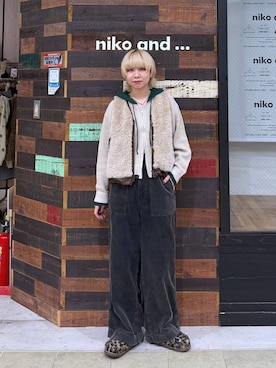 「niko and...（ニコアンド）のスライド モカシンシューズ / 抗菌消臭（モカシン/デッキシューズ、その他）」を使った、ちーちさん（レディース・165cm）の秋コーディネート