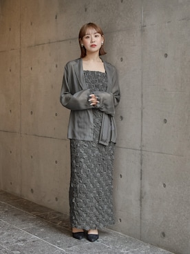 「niana（ニアナ）のラメレースパンプス ストラップ 結婚式 二次会 同窓会 成人式 パーティー フォーマル オケージョン（パンプス、ブラック系）」を使った、nianaさん（レディース）の春コーディネート