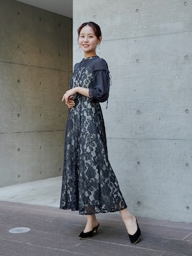 「アイテム（ドレス）」を使った、nianaさん（レディース・158cm）の春コーディネート