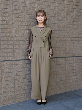 「アイテム（パンツドレス）」を使った、nianaさん（レディース・158cm）の冬コーディネート