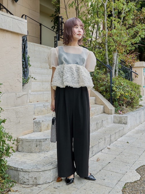 niana パンツドレス スウェルペプラムセットアップパンツドレス