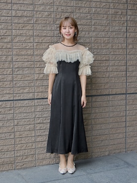 「アイテム（ドレス）」を使った、nianaさん（レディース・158cm）の秋コーディネート