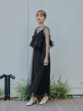 「アイテム（イヤリング）」を使った、nianaさん（レディース・158cm）の秋コーディネート
