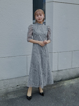 「アイテム（ドレス、グレー系）」を使った、nianaさん（レディース・158cm）の秋コーディネート