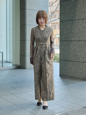 「niana（ニアナ）のラメレースパンプス ストラップ 結婚式 二次会 同窓会 成人式 パーティー フォーマル オケージョン（パンプス、ブラック系）」を使った、nianaさん（レディース）の冬コーディネート