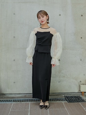 「アイテム（ドレス）」を使った、nianaさん（レディース・158cm）の夏コーディネート