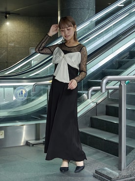 「アイテム（ドレス）」を使った、nianaさん（レディース・158cm）の冬コーディネート