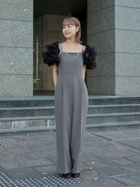 「アイテム（パンツドレス）」を使った、nianaさん（レディース・158cm）の冬コーディネート