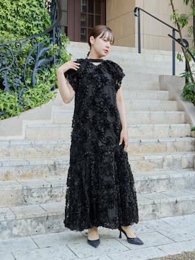 「アイテム（ドレス）」を使った、nianaさん（レディース・153cm）の秋コーディネート