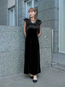 「アイテム（バレッタ/ヘアクリップ）」を使った、nianaさん（レディース・158cm）の冬コーディネート