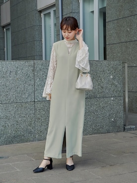 「アイテム（ドレス）」を使った、nianaさん（レディース・158cm）の春コーディネート