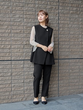 「アイテム（スーツセット）」を使った、nianaさん（レディース・158cm）の秋コーディネート