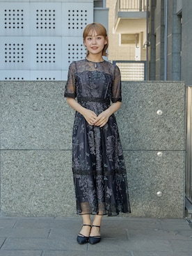 「アイテム（ドレス）」を使った、nianaさん（レディース・158cm）の秋コーディネート