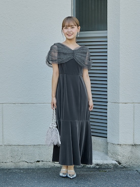 「アイテム（ドレス）」を使った、nianaさん（レディース・158cm）の秋コーディネート