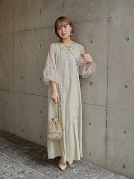 「アイテム（ドレス）」を使った、nianaさん（レディース・158cm）の秋コーディネート