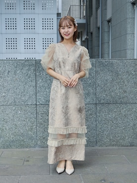 「アイテム（バレッタ/ヘアクリップ）」を使った、nianaさん（レディース・158cm）の秋コーディネート