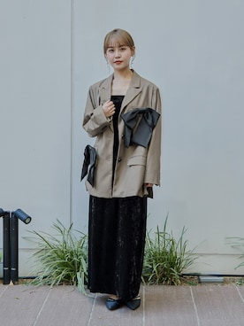 「アイテム（ドレス）」を使った、nianaさん（レディース・158cm）の秋コーディネート