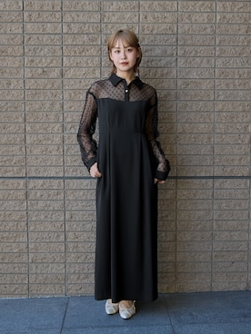 「アイテム（ドレス）」を使った、nianaさん（レディース・158cm）の秋コーディネート