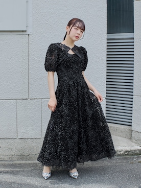 「niana（ニアナ）のブルームノアールドレス 2点セット ボレロ キャミワンピース 結婚式 成人式 二次会 同窓会 入学式 卒業式 パーティードレス オケージョンドレス お呼ばれ（ドレス、ブラック系）」を使った、nianaさん（レディース）の夏コーディネート