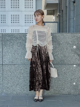 「アイテム（ドレス）」を使った、nianaさん（レディース・158cm）の秋コーディネート