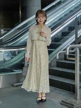 「アイテム（ドレス）」を使った、nianaさん（レディース・158cm）の秋コーディネート