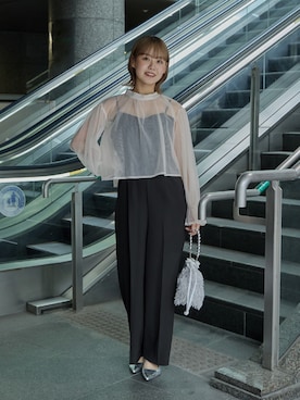 「アイテム（パンツドレス）」を使った、nianaさん（レディース・158cm）の秋コーディネート