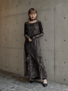 「アイテム（バレッタ/ヘアクリップ）」を使った、nianaさん（レディース・158cm）の冬コーディネート