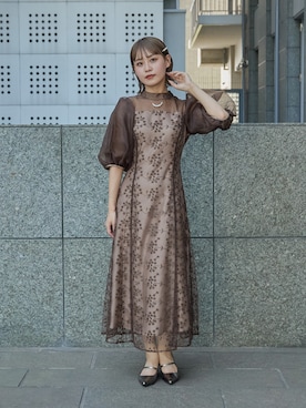 「アイテム（ドレス）」を使った、nianaさん（レディース・158cm）の秋コーディネート