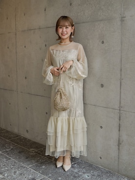「アイテム（ドレス）」を使った、nianaさん（レディース・158cm）の秋コーディネート