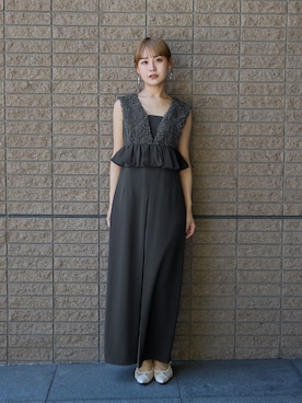 「アイテム（ドレス）」を使った、nianaさん（レディース・158cm）の秋コーディネート